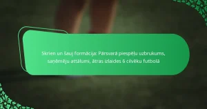 Skrien un šauj formācija: Pārsvarā piespēļu uzbrukums, saņēmēju attālumi, ātras izlaides 6 cilvēku futbolā