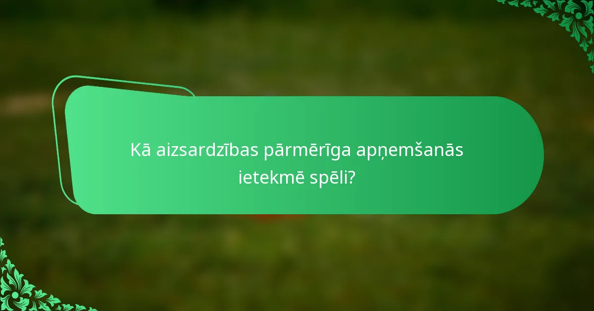 Kā aizsardzības pārmērīga apņemšanās ietekmē spēli?