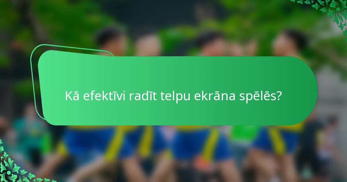 Kā efektīvi radīt telpu ekrāna spēlēs?