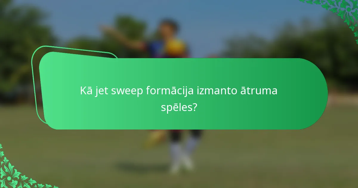 Kā jet sweep formācija izmanto ātruma spēles?