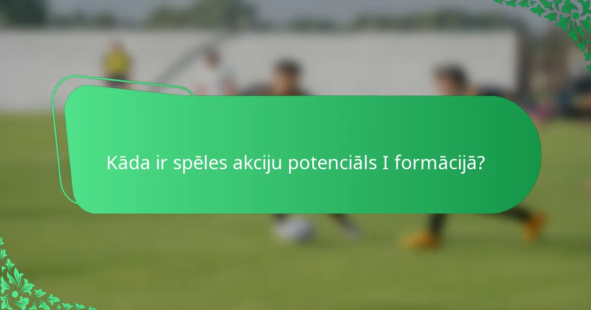 Kāda ir spēles akciju potenciāls I formācijā?