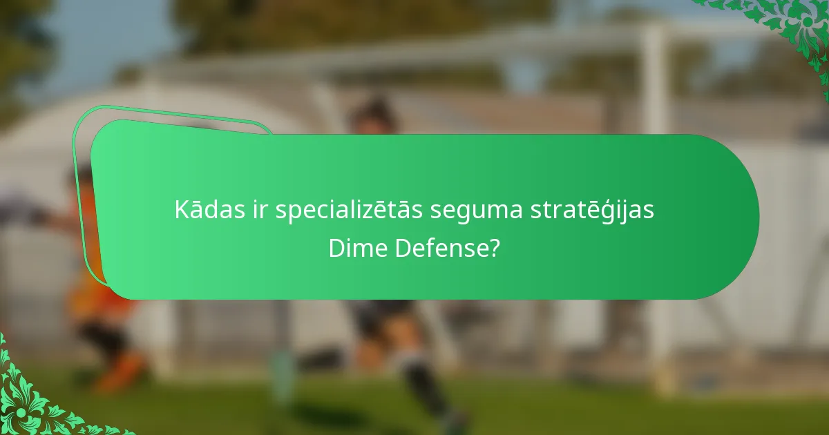 Kādas ir specializētās seguma stratēģijas Dime Defense?
