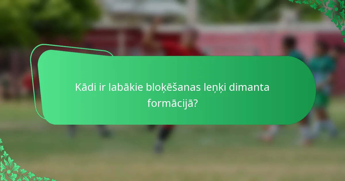 Kādi ir labākie bloķēšanas leņķi dimanta formācijā?
