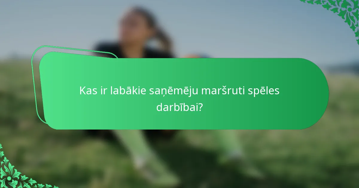 Kas ir labākie saņēmēju maršruti spēles darbībai?